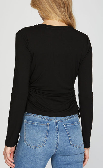 Cut-Out Ruched Top