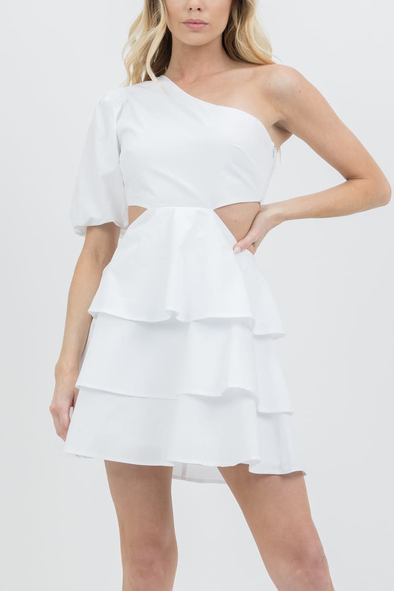 Vestido Poplin One Shoulder